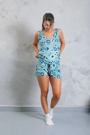 pijama estampado azul claro